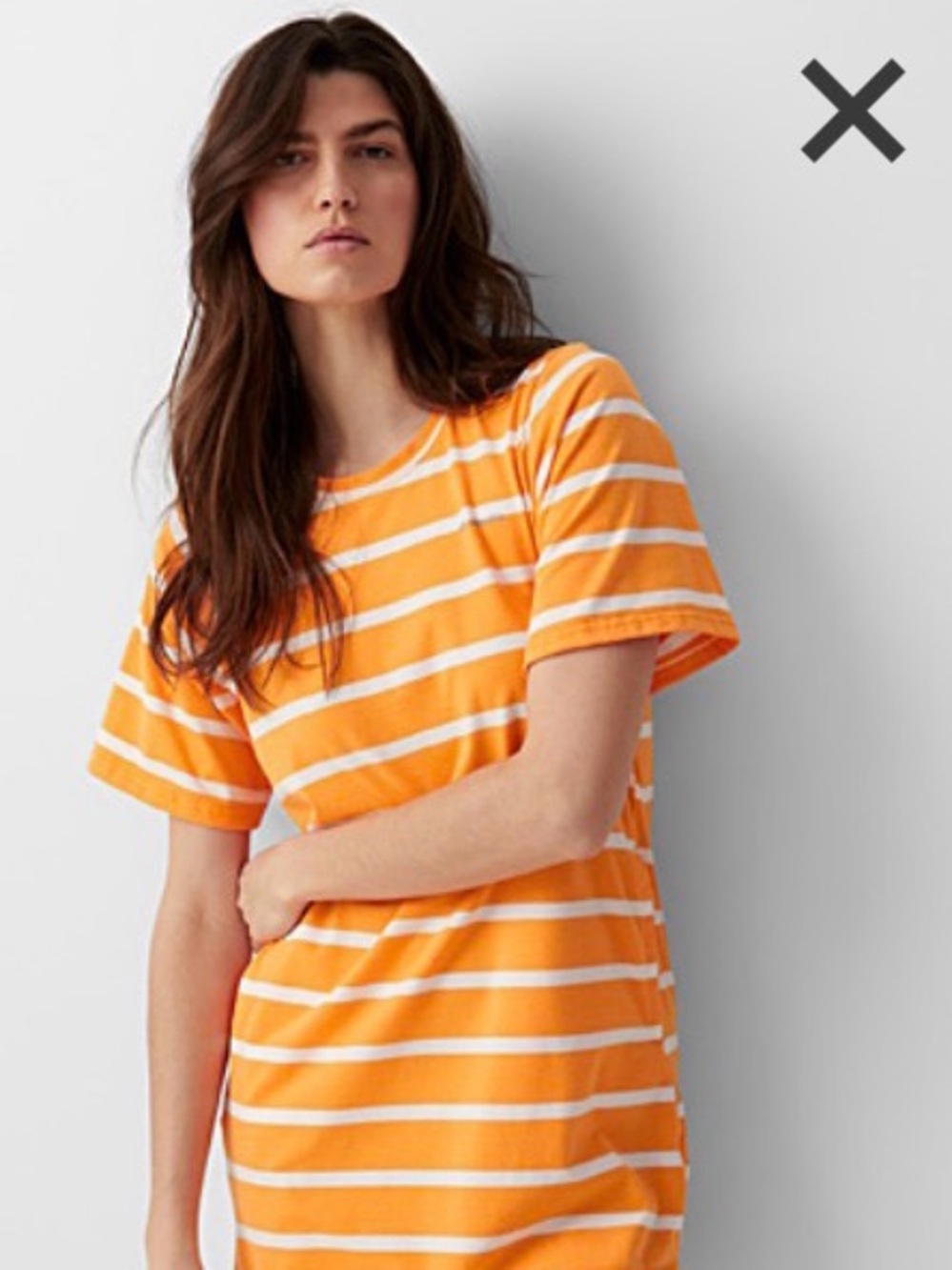 Columbia Orange & White striped omni- shade dress-small- woman